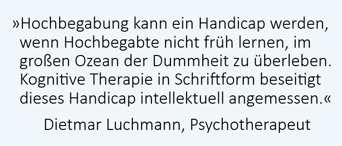 Angstambulanz für Hochbegabung und Hochbegabte mit kognitiver Psychotherapie online